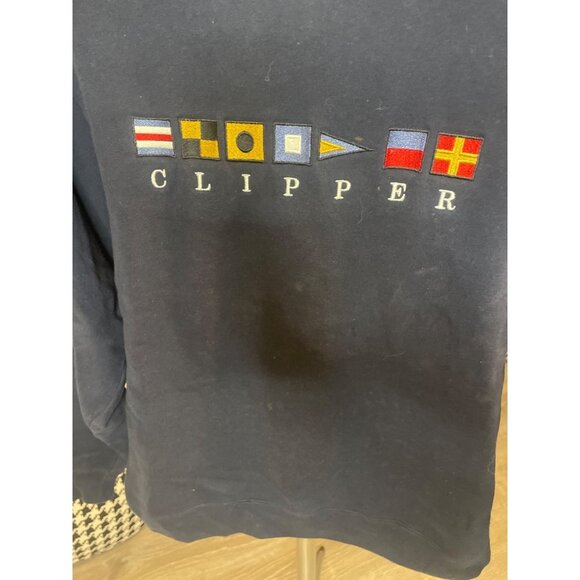 Ouray Navy Signal Flags Clipper Long Sleeve Crew Neck Pullover Sweatshirt Sz XS - Picture 4 of 10